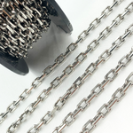 Load image into Gallery viewer, Z102OX. Oxidized Sterling Silver Diamond Cut Oval Link Chain
