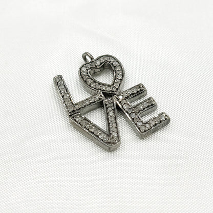 DC588. Diamond Sterling Silver Love Pendant