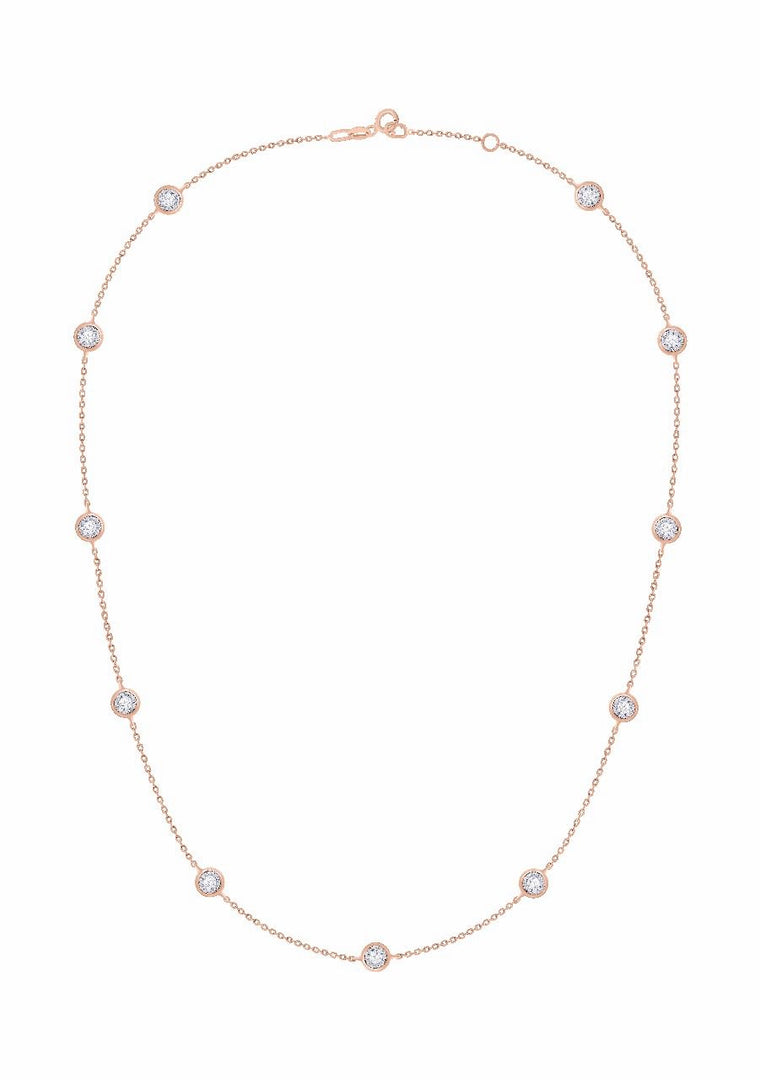 NT400567. 14K Solid Gold Diamond Necklace