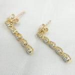 Load image into Gallery viewer, 14K Solid Gold and Diamonds Dangle Earrings. ER417507
