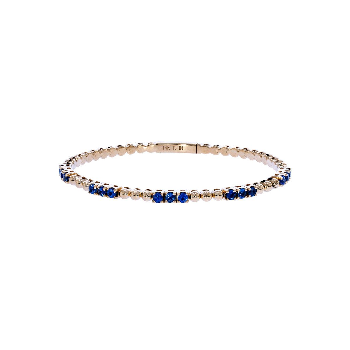 BNZ68568. 14K Solid Yellow Gold Gemstone Bangle