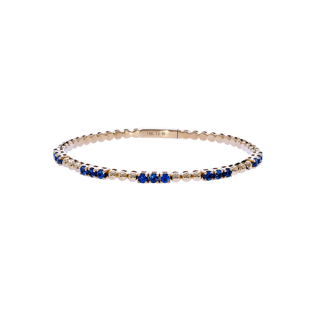 BNZ68568. 14K Solid Yellow Gold Gemstone Bangle