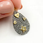 Load image into Gallery viewer, Sterling Silver Drop Heart &amp; Star Pendant