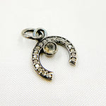 Load image into Gallery viewer, DC596. Diamond Silver Horseshoe Charm with Gemstone
