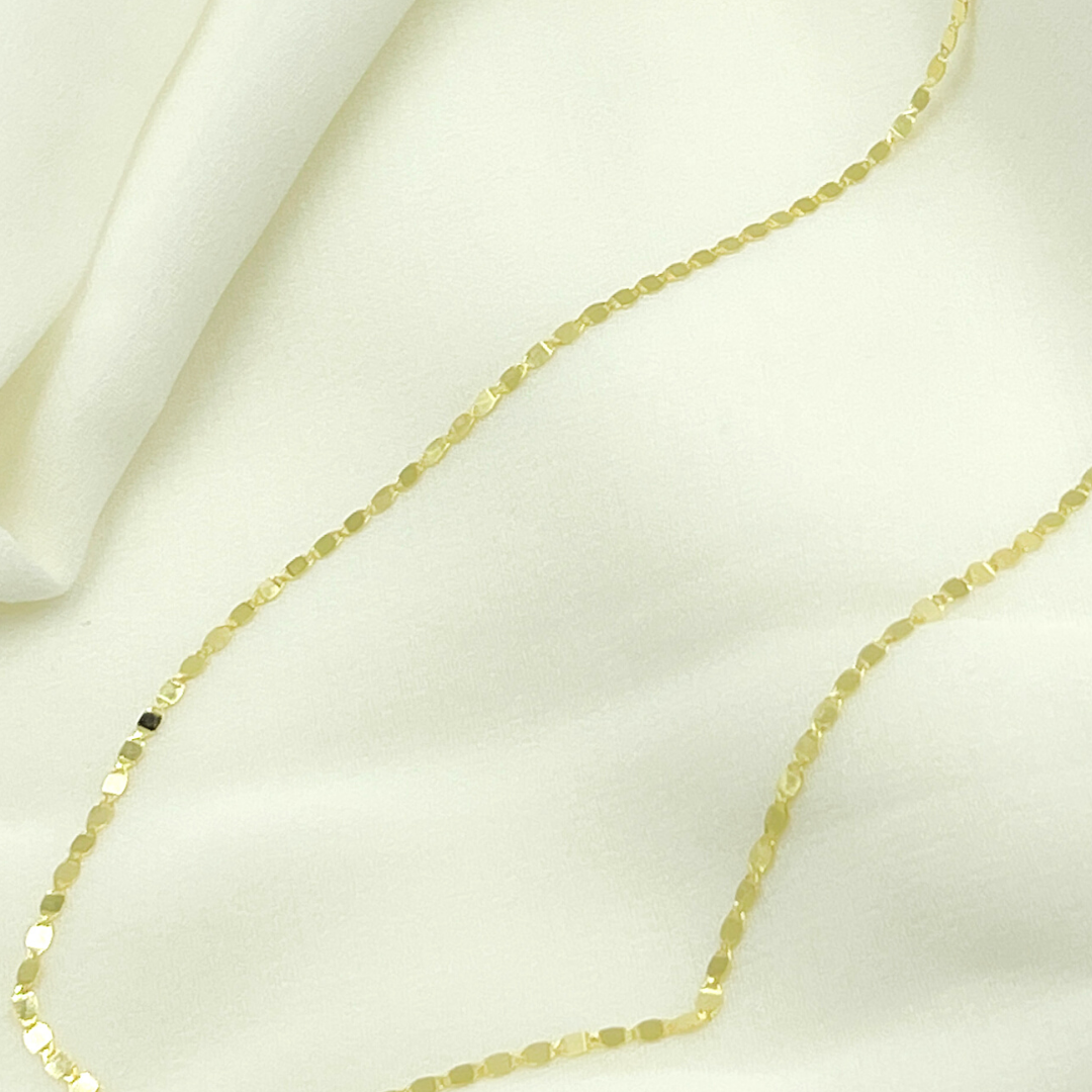 030FVAV1BP26. 14K Solid Gold Mirror Marina Link Chain