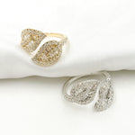 Load image into Gallery viewer, 14K Solid Gold Diamond Open Leaf Ring. RFL17165
