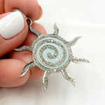 Load image into Gallery viewer, DP378A. Diamond Sterling Silver Sun Enamel Pendant
