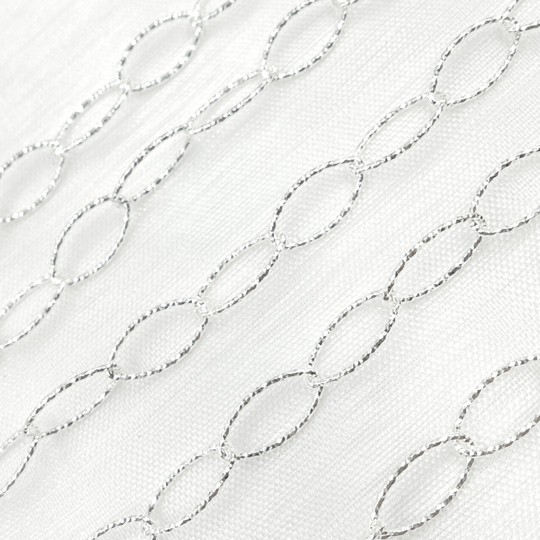 925 Sterling Silver Diamond Cut Oval Link Chain. Y82SS