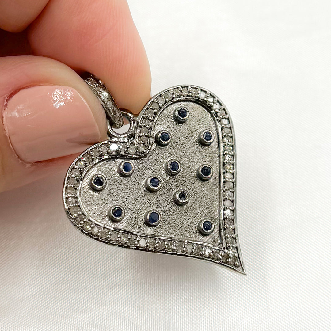 DP196. Diamond Sterling Silver Heart Pendant