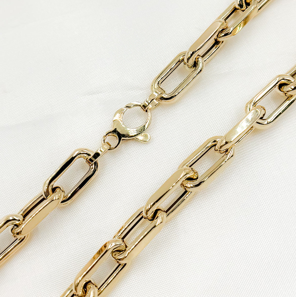 Gold Hollow Smooth and Flat Paperclip Chain
