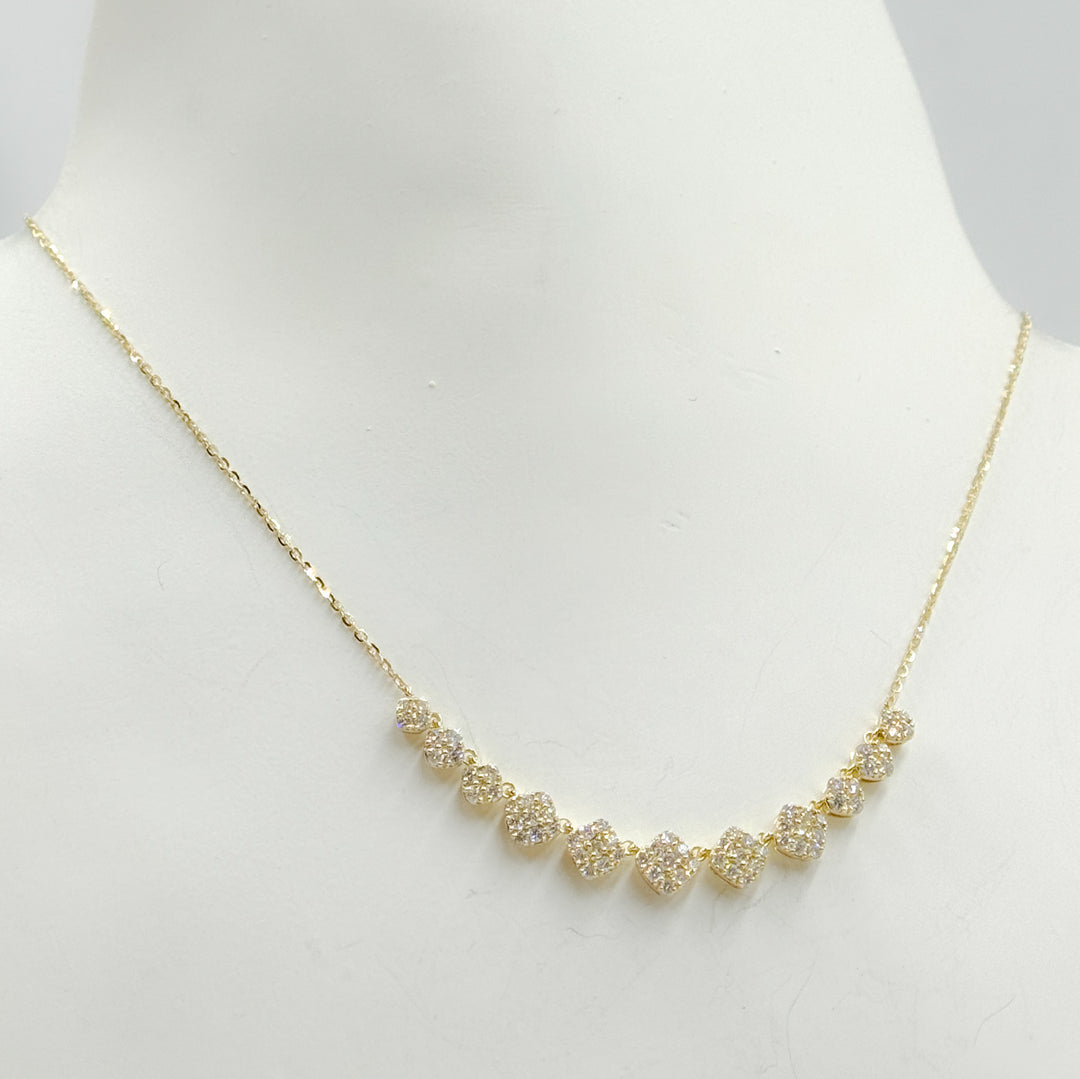 14K Solid Gold Diamond Squares Necklace. NK401360