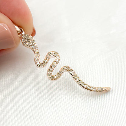 Diamond Sterling Silver Snake Pendant