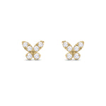 Load image into Gallery viewer, ER421140. 14K Solid Gold Diamond Butterfly Studs
