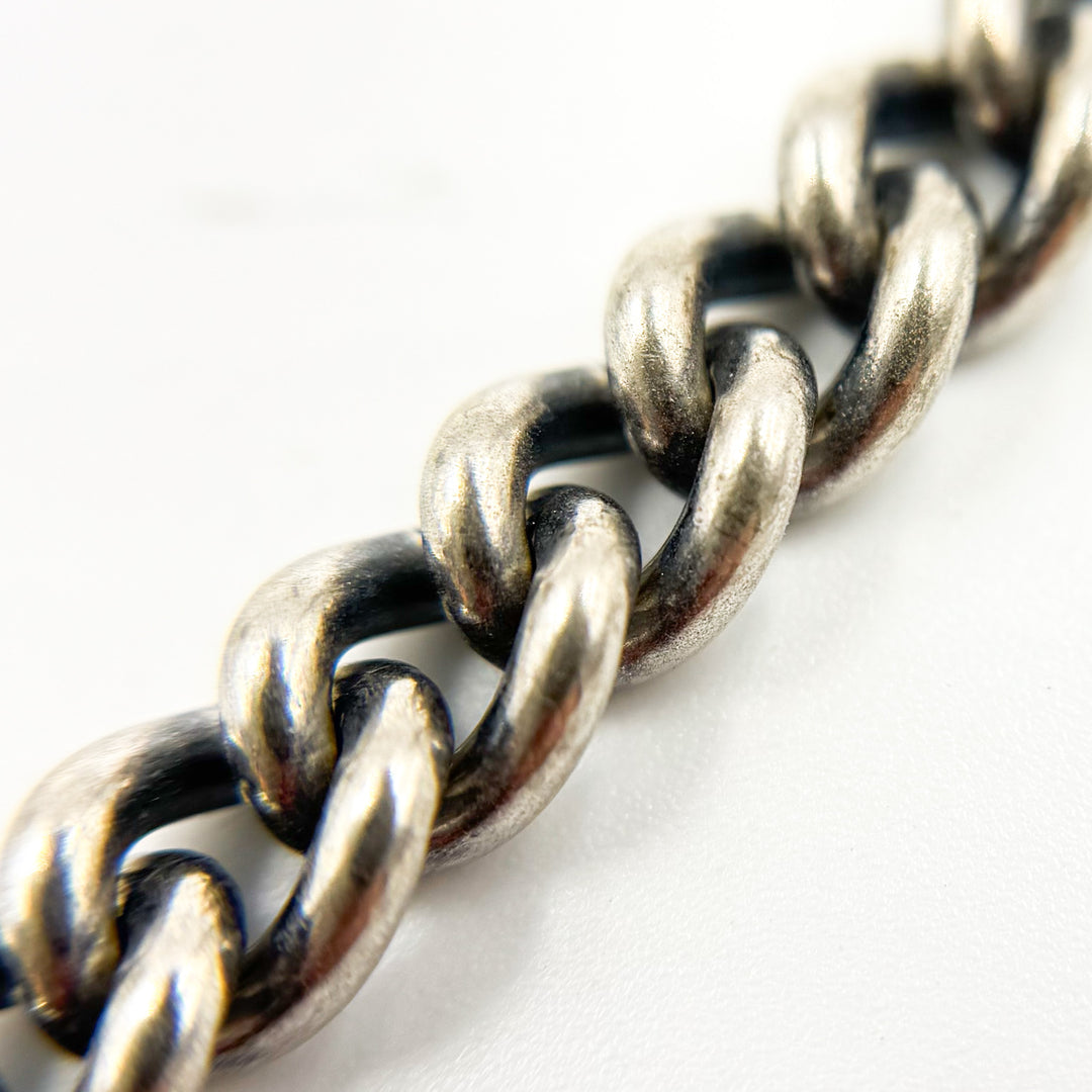 7005COX. Oxidized Silver Heavy Curb Chain