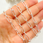 Load image into Gallery viewer, V141SS. Sterling Silver Paperclip Link Chain. Smooth Short Link

