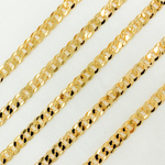 Load image into Gallery viewer, Y72GP. Gold Plated Sterling Silver Miami Flat Curb Link Chain
