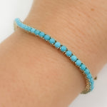 Load image into Gallery viewer, BNT68424. 14K Solid White Gold Turquoise Bangle