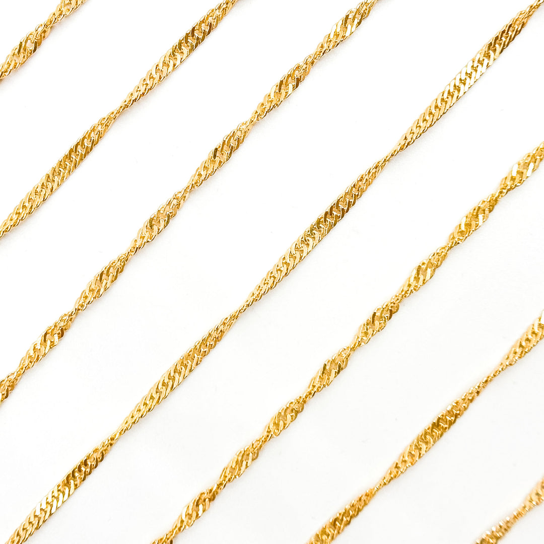 V317GF. 14K Gold Filled Twisted Singapore Unfinished Chain