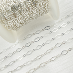 Load image into Gallery viewer, 925 Sterling Silver Flat Oval and Round Link Chain. 738F
