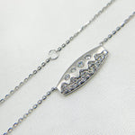 Load image into Gallery viewer, 14K Solid Gold Diamond and Multi Sapphire Bar Necklace. NT405723
