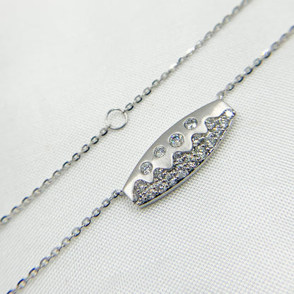 NT405723. 14K Solid Gold Diamond and Multi Sapphire Bar Necklace