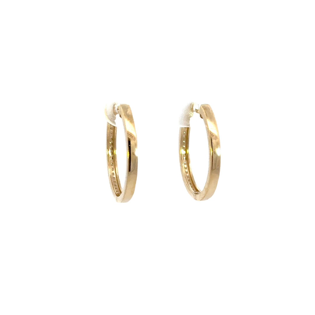 EHG56970Y. 14k Solid Gold Diamond Hoops