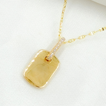 Load image into Gallery viewer, PFA32663Y. 14K Solid Gold Rectangle Shape Charm with Diamonds