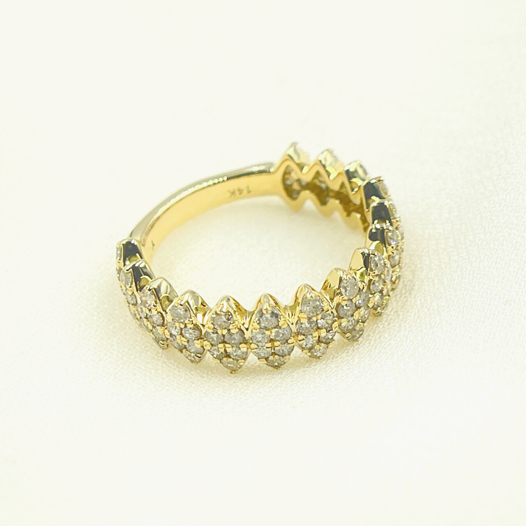 14K Solid Gold Diamond Band Ring. RFL17458