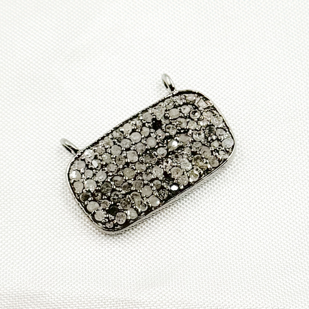 DC270. Diamond Sterling Silver Oval Pendant