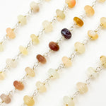 Load image into Gallery viewer, OPA18. Opal Smooth Sterling Silver Wire Chain
