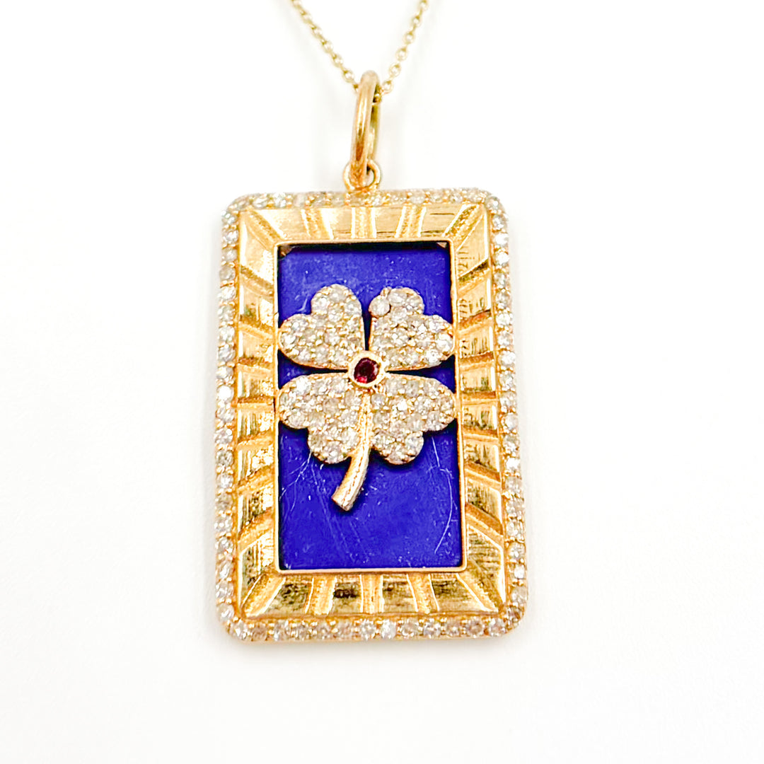 14K Gold Clover Pendant