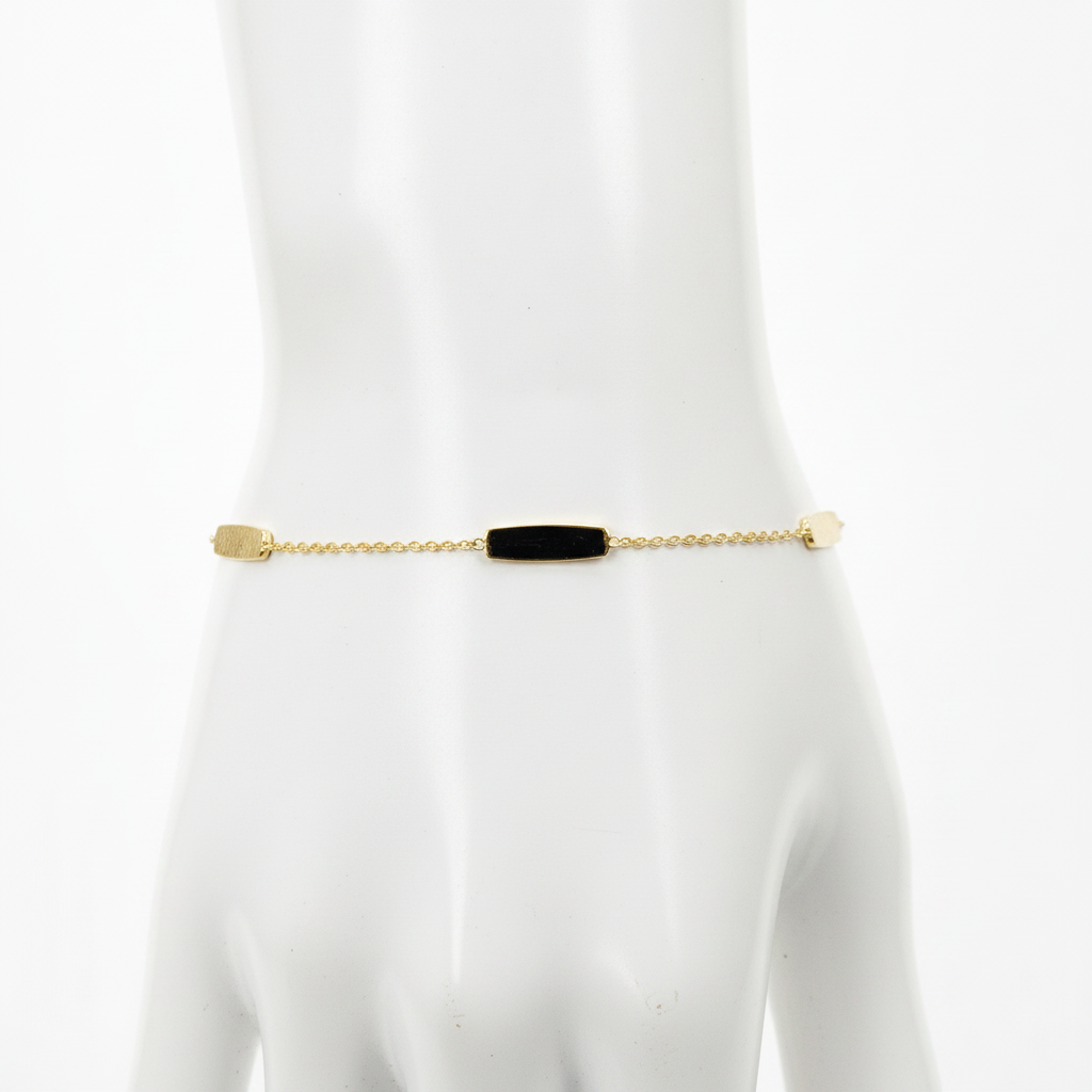 BR4900. 14k Solid Yellow Gold Bars Link Bracelet