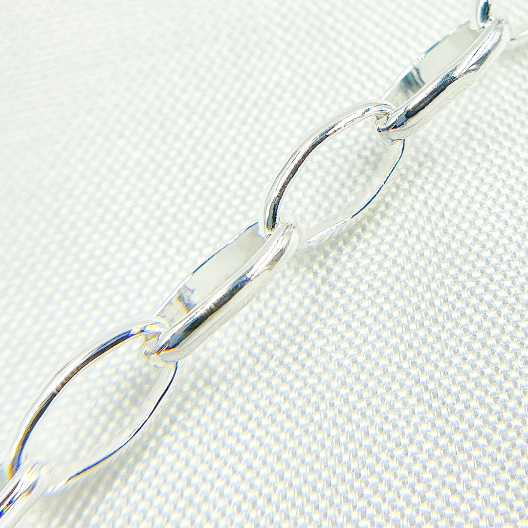 V21SS. Sterling Silver Smooth Oval Link Chain