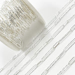 Load image into Gallery viewer, V3SS. Sterling Silver Hammered and Smooth Paperclip Chain