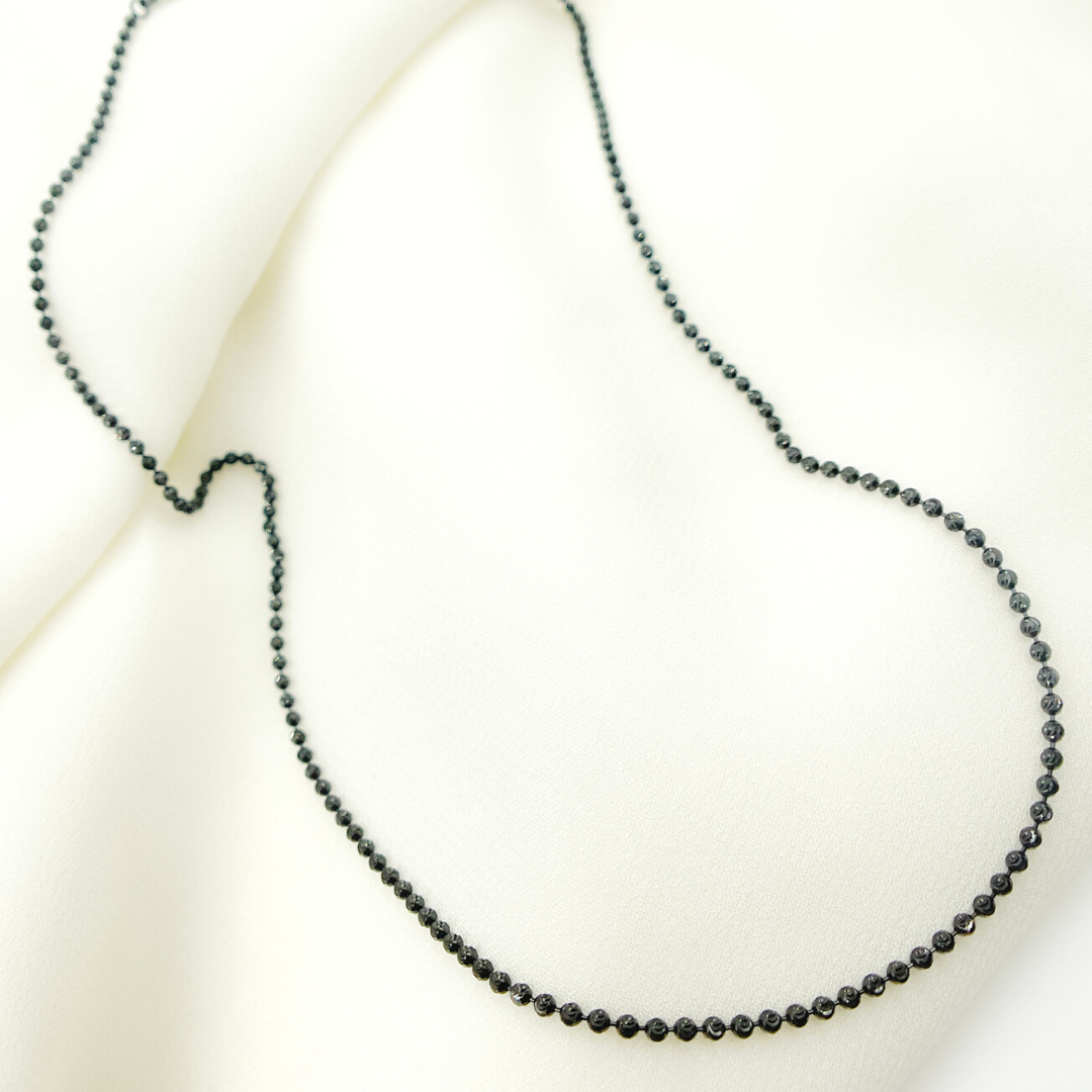 Black Rhodium 925 Sterling Silver Ball Necklace. 26Necklace