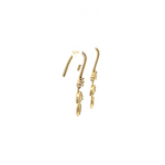 Load image into Gallery viewer, 14k Solid Yellow Gold Diamond Dangle Leaves Earrings. EFB51706
