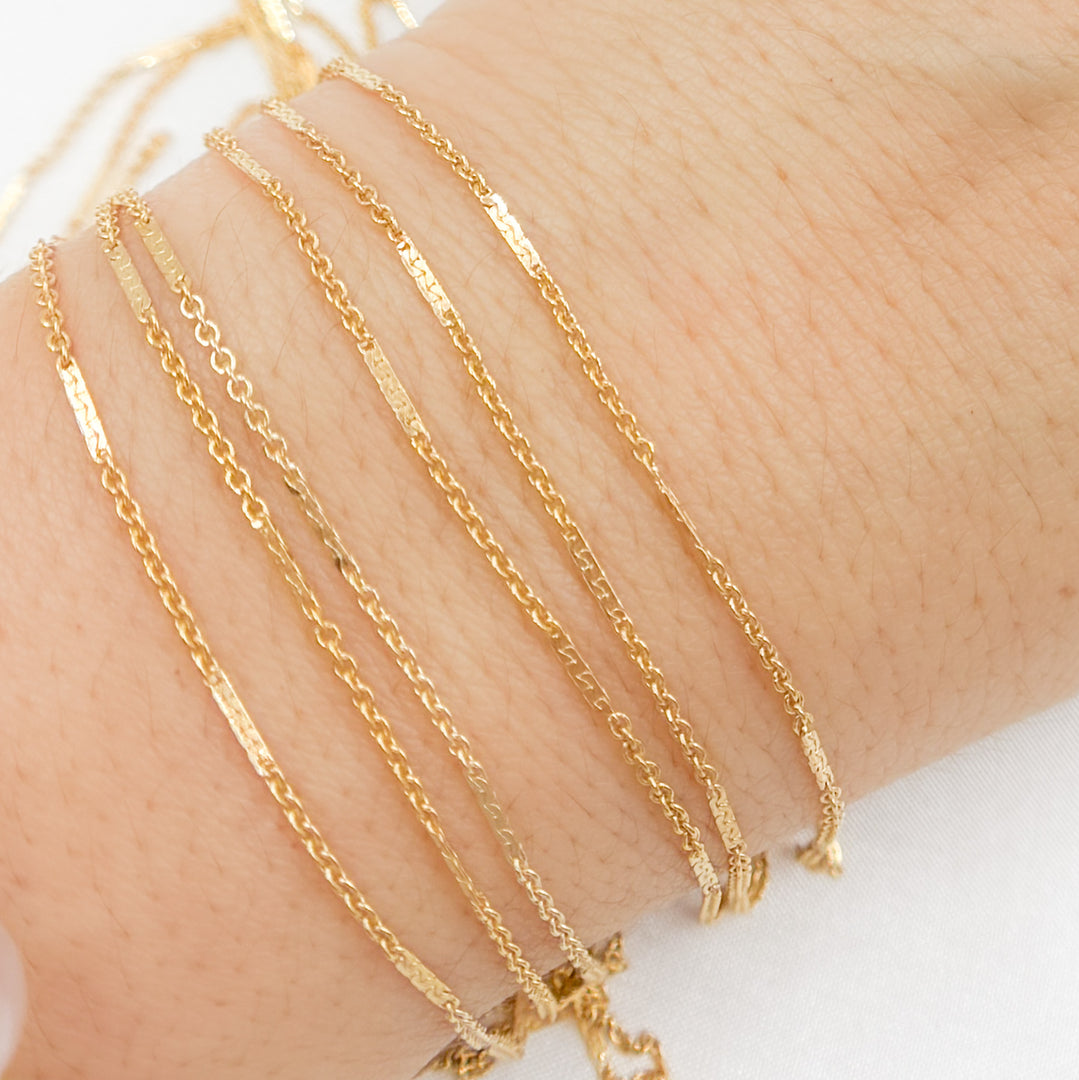14k Gold Filled Satellite Bar Chains