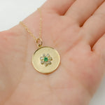 Load image into Gallery viewer, 14K Solid Gold Diamond Charm with Flower in the Center. GDP253
