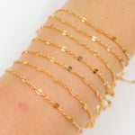 Load image into Gallery viewer, V300GF. 14k Gold Filled Cable and Diamond Cut Marina Link Chain