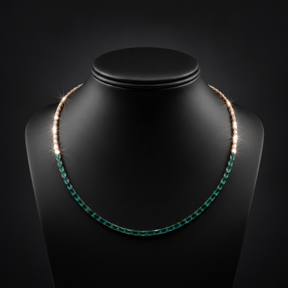CN97277-5X3. 14K Solid Gold Gemstone Necklace