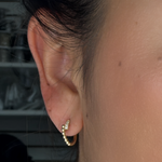 Load image into Gallery viewer, HP402463Y14DI1. 14K Solid Gold Diamond Hoops Earrings