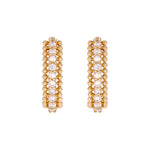 Load image into Gallery viewer, EHE57298. 14K Solid Yellow Gold Diamond Hoop Earrings