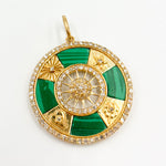 Load image into Gallery viewer, Gold Symbols Round Pendant
