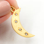 Load image into Gallery viewer, DP598. Diamond Sterling Silver Moon and Stars Pendant
