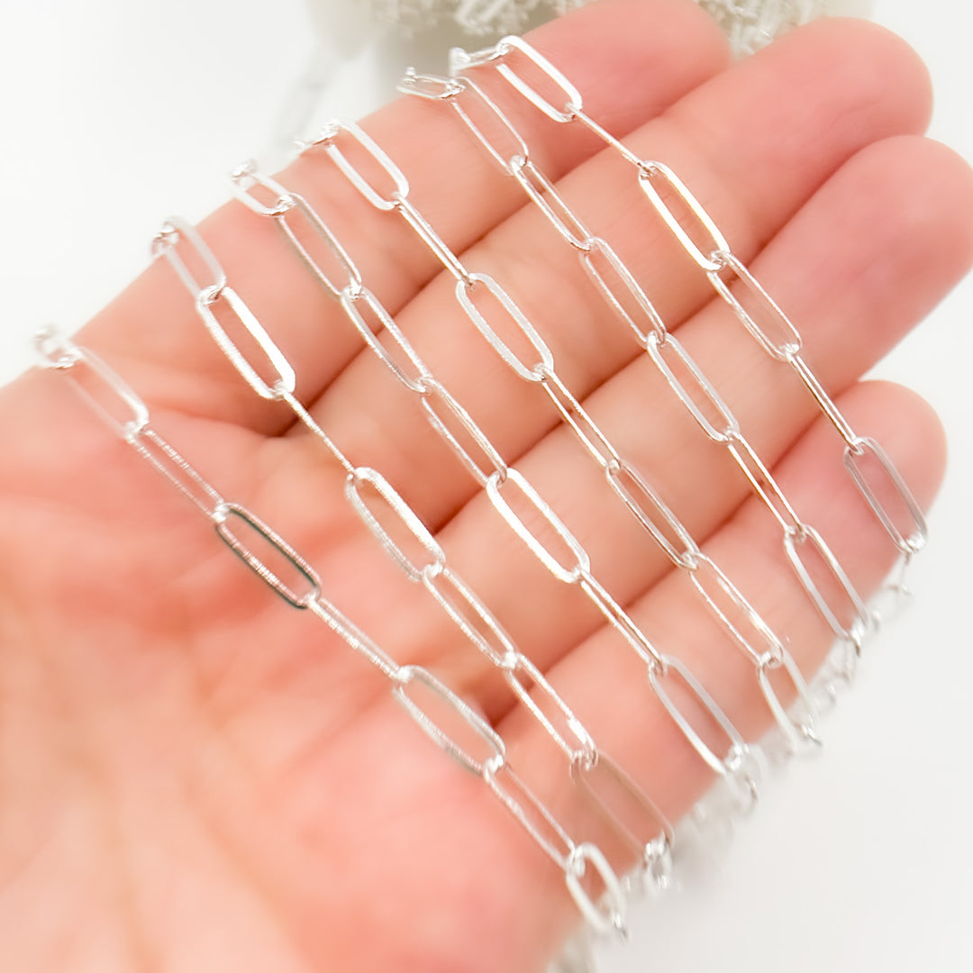 Y80FSS. Sterling Silver Flat Paperclip Link Chain