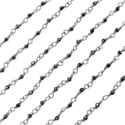 BSP24. Black Spinel Oxidized Wire Wrap Chain