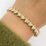 Load image into Gallery viewer, BNG68580. 14K Solid Yellow Gold Diamond Fancy Bangle