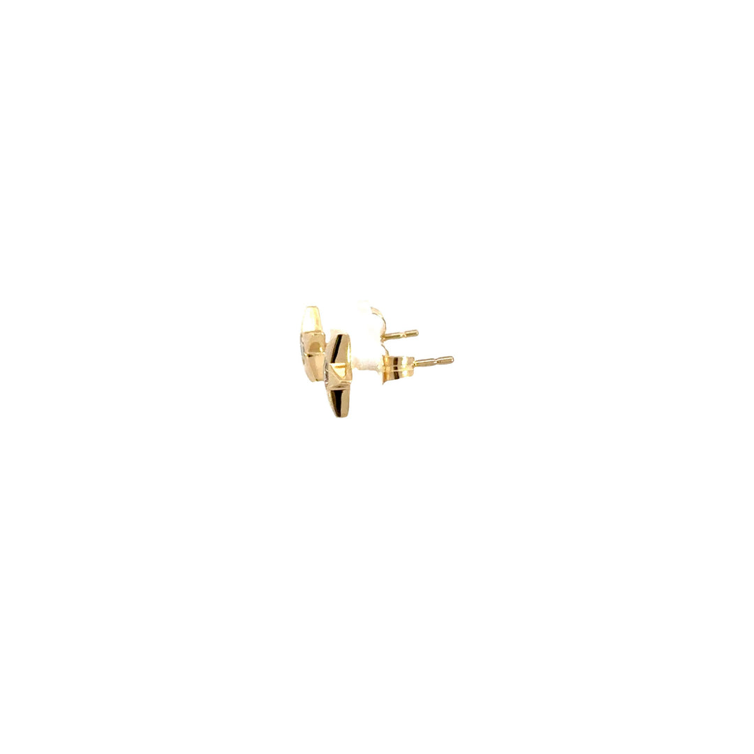 14k Solid Gold Diamond Star Studs. EFC52671Y