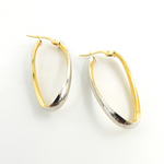 Load image into Gallery viewer, GER98. 14K Gold Twisted Two Tone Hoop Earrings
