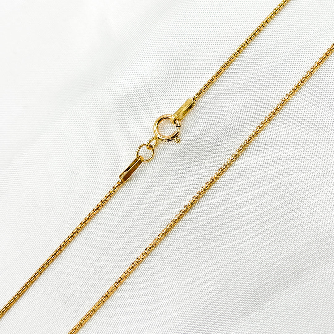 14k Gold Filled Box Finished Necklace. 942SR